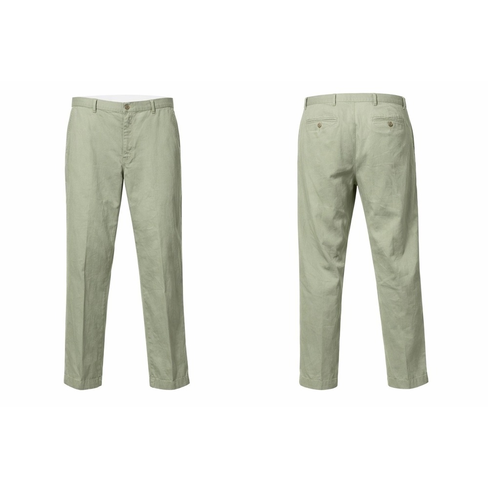 Polo Ralph Lauren Chino Pants 36x32 Sage Green Cotton Flat Front Classic Fit